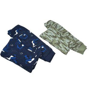 2 Boys Matching Sweatsuit Outfits - Navy & White‎ & Green Camo - Size 18 Month
